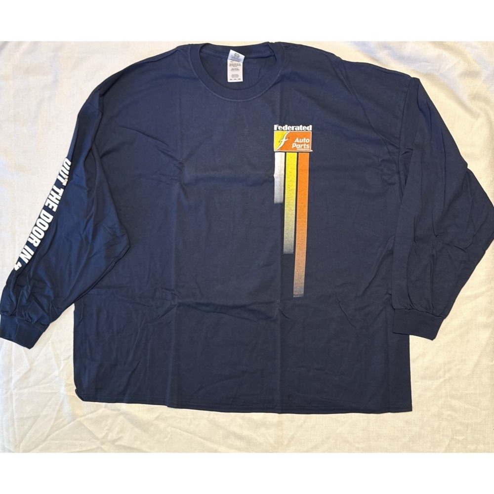 Federated Auto Parts Blue Long Sleeve T-Shirt Men's 5XL "Out The Door In 4"